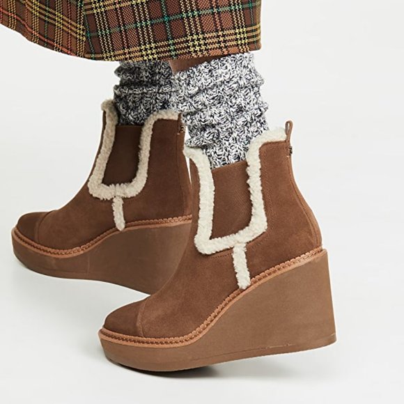 SAM EDELMAN Suede Wedge Boots - Picture 2 of 9